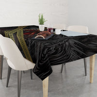 Nemesis Goddess Of Revenge Tablecloth Winged Nemesis Scales Of Justice - Gold Greek Key
