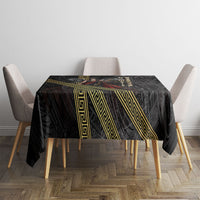 Nemesis Goddess Of Revenge Tablecloth Winged Nemesis Scales Of Justice - Gold Greek Key