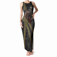 Nemesis Goddess Of Revenge Tank Maxi Dress Winged Nemesis Scales Of Justice - Gold Greek Key