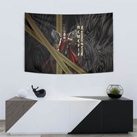 Nemesis Goddess Of Revenge Tapestry Winged Nemesis Scales Of Justice - Gold Greek Key