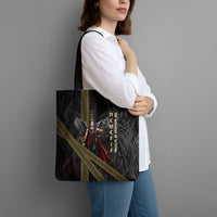 Nemesis Goddess Of Revenge Tote Bag Winged Nemesis Scales Of Justice - Gold Greek Key