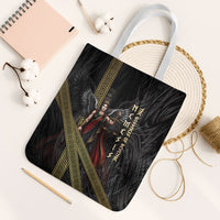 Nemesis Goddess Of Revenge Tote Bag Winged Nemesis Scales Of Justice - Gold Greek Key