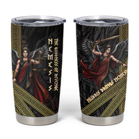 Nemesis Goddess Of Revenge Tumbler Cup Winged Nemesis Scales Of Justice - Gold Greek Key