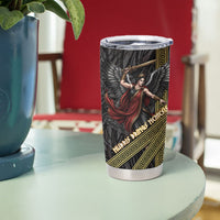 Nemesis Goddess Of Revenge Tumbler Cup Winged Nemesis Scales Of Justice - Gold Greek Key