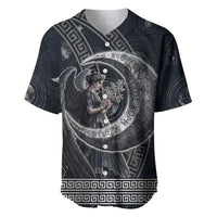 Nemesis Goddess Baseball Jersey Winged Nemesis Crescent Moon Sword Greek Key