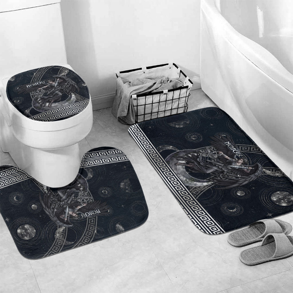 Nemesis Goddess Bathroom Set Winged Nemesis Crescent Moon Sword Greek Key