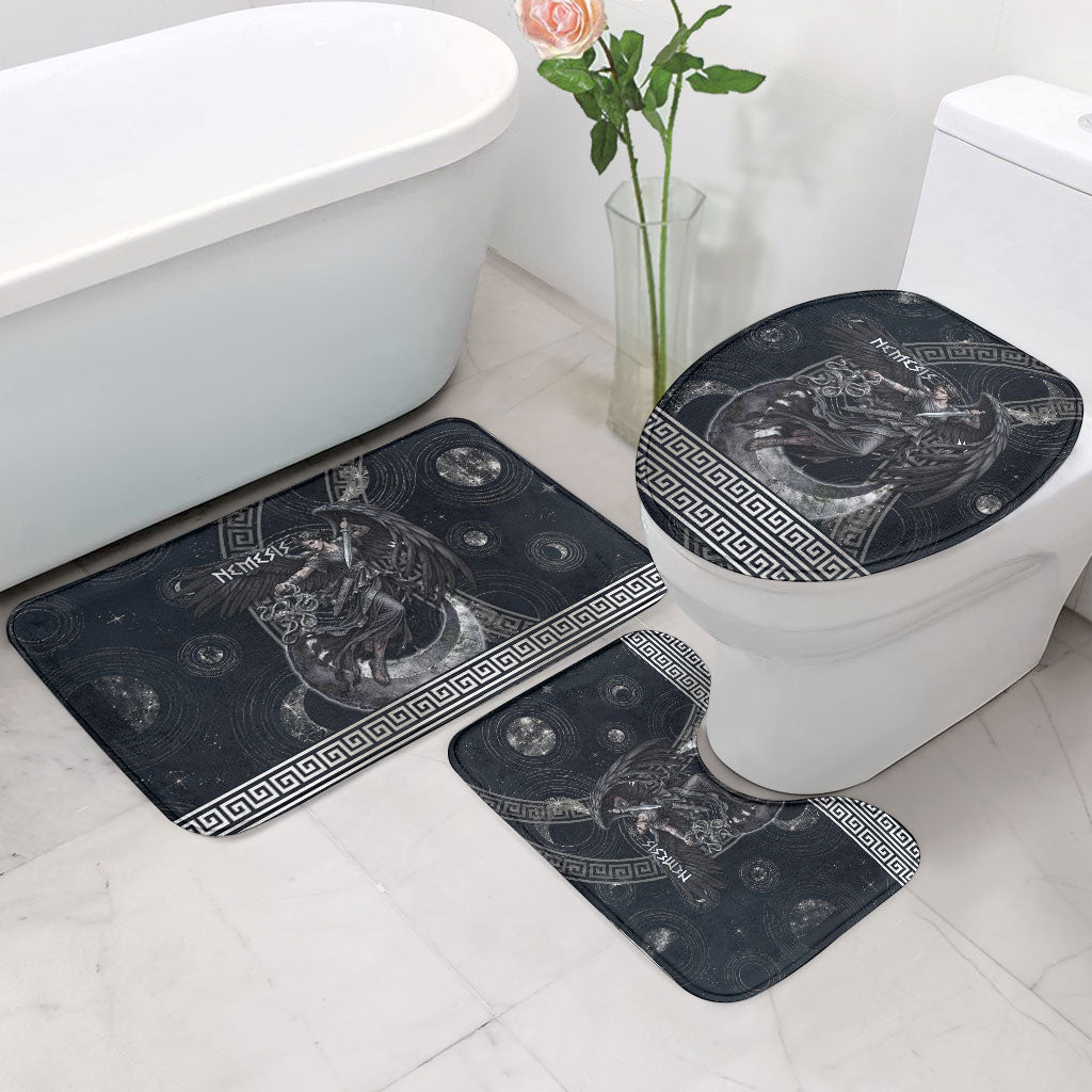 Nemesis Goddess Bathroom Set Winged Nemesis Crescent Moon Sword Greek Key