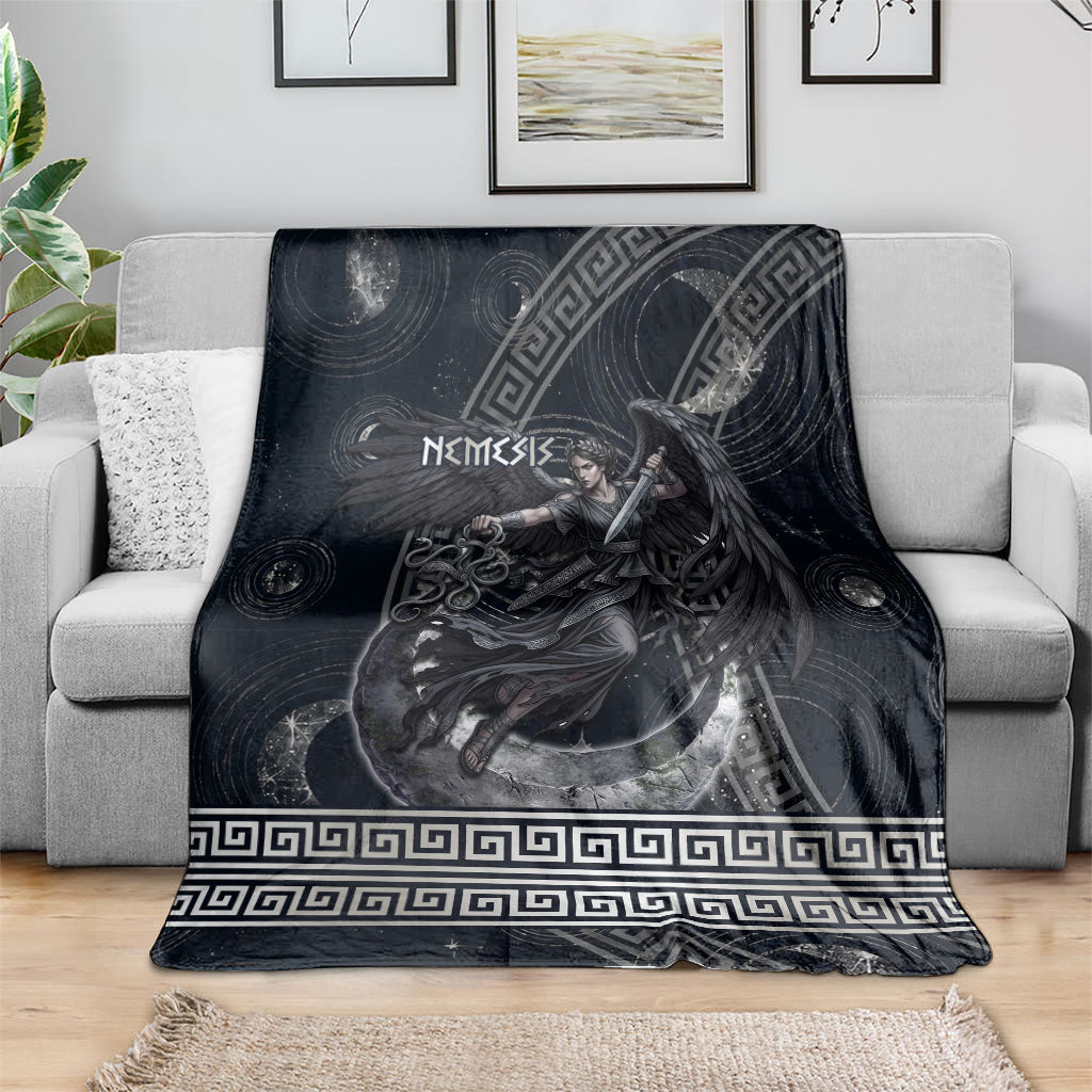 Nemesis Goddess Blanket Winged Nemesis Crescent Moon Sword Greek Key