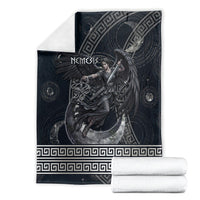 Nemesis Goddess Blanket Winged Nemesis Crescent Moon Sword Greek Key