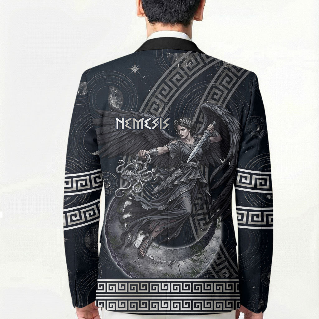 Nemesis Goddess Blazer Winged Nemesis Crescent Moon Sword Greek Key