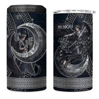 Nemesis Goddess 4 in 1 Can Cooler Tumbler Winged Nemesis Crescent Moon Sword Greek Key