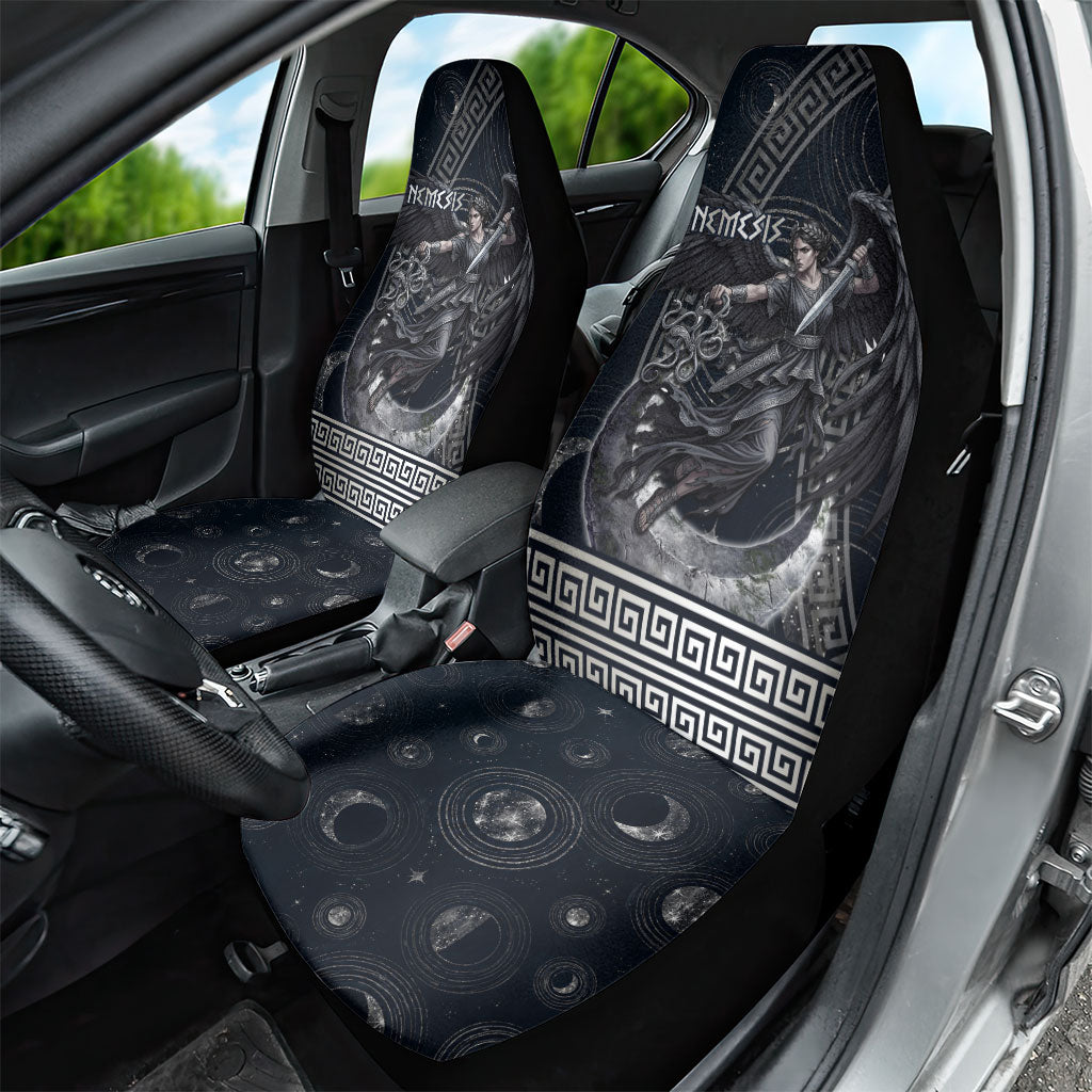 Nemesis Goddess Car Seat Cover Winged Nemesis Crescent Moon Sword Greek Key