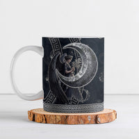 Nemesis Goddess Ceramic Mug Winged Nemesis Crescent Moon Sword Greek Key