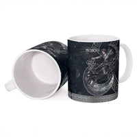 Nemesis Goddess Ceramic Mug Winged Nemesis Crescent Moon Sword Greek Key