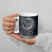 Nemesis Goddess Ceramic Mug Winged Nemesis Crescent Moon Sword Greek Key