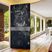 Nemesis Goddess Door Cover Winged Nemesis Crescent Moon Sword Greek Key
