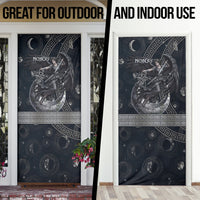Nemesis Goddess Door Cover Winged Nemesis Crescent Moon Sword Greek Key