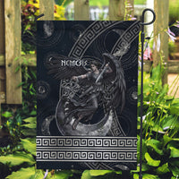 Nemesis Goddess Garden Flag Winged Nemesis Crescent Moon Sword Greek Key