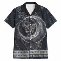 Nemesis Goddess Hawaiian Shirt Winged Nemesis Crescent Moon Sword Greek Key