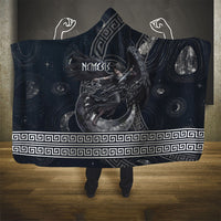Nemesis Goddess Hooded Blanket Winged Nemesis Crescent Moon Sword Greek Key