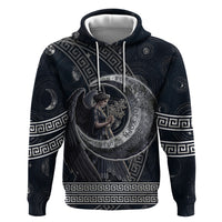 Nemesis Goddess Hoodie Winged Nemesis Crescent Moon Sword Greek Key