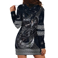 Nemesis Goddess Hoodie Dress Winged Nemesis Crescent Moon Sword Greek Key