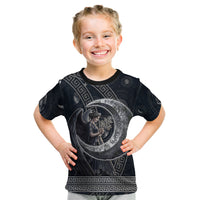 Nemesis Goddess Kid T Shirt Winged Nemesis Crescent Moon Sword Greek Key
