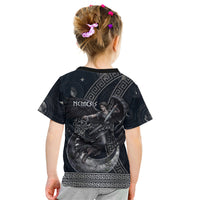 Nemesis Goddess Kid T Shirt Winged Nemesis Crescent Moon Sword Greek Key