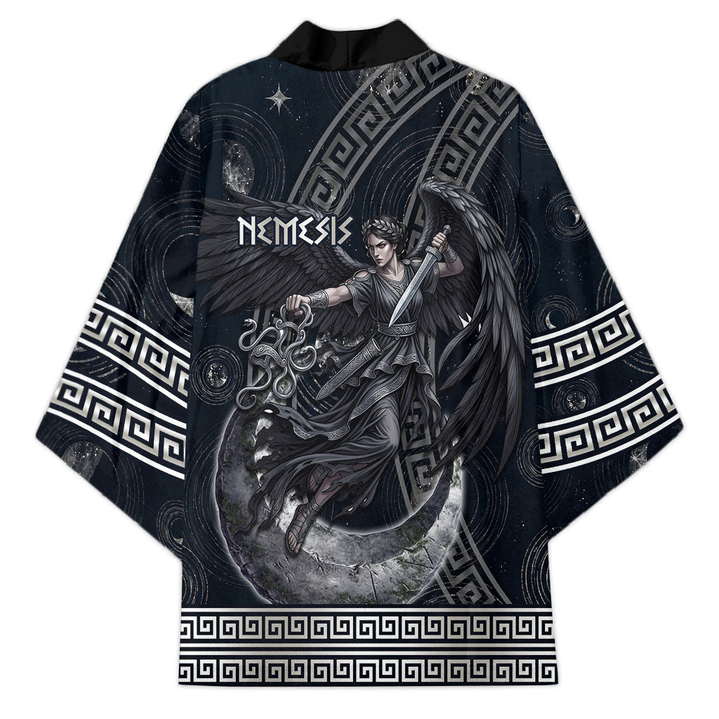 Nemesis Goddess Kimono Winged Nemesis Crescent Moon Sword Greek Key