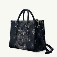 Nemesis Goddess Leather Bag Winged Nemesis Crescent Moon Sword Greek Key