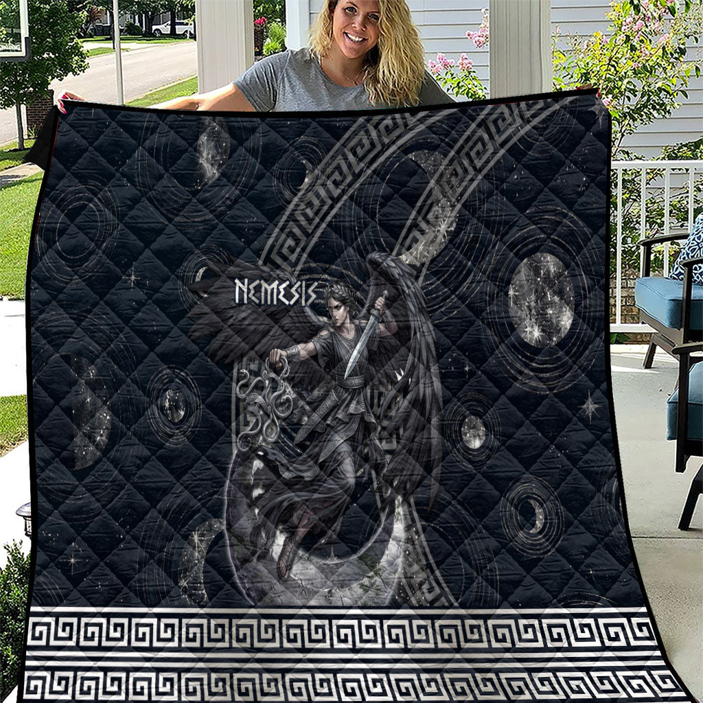 Nemesis Goddess Quilt Winged Nemesis Crescent Moon Sword Greek Key