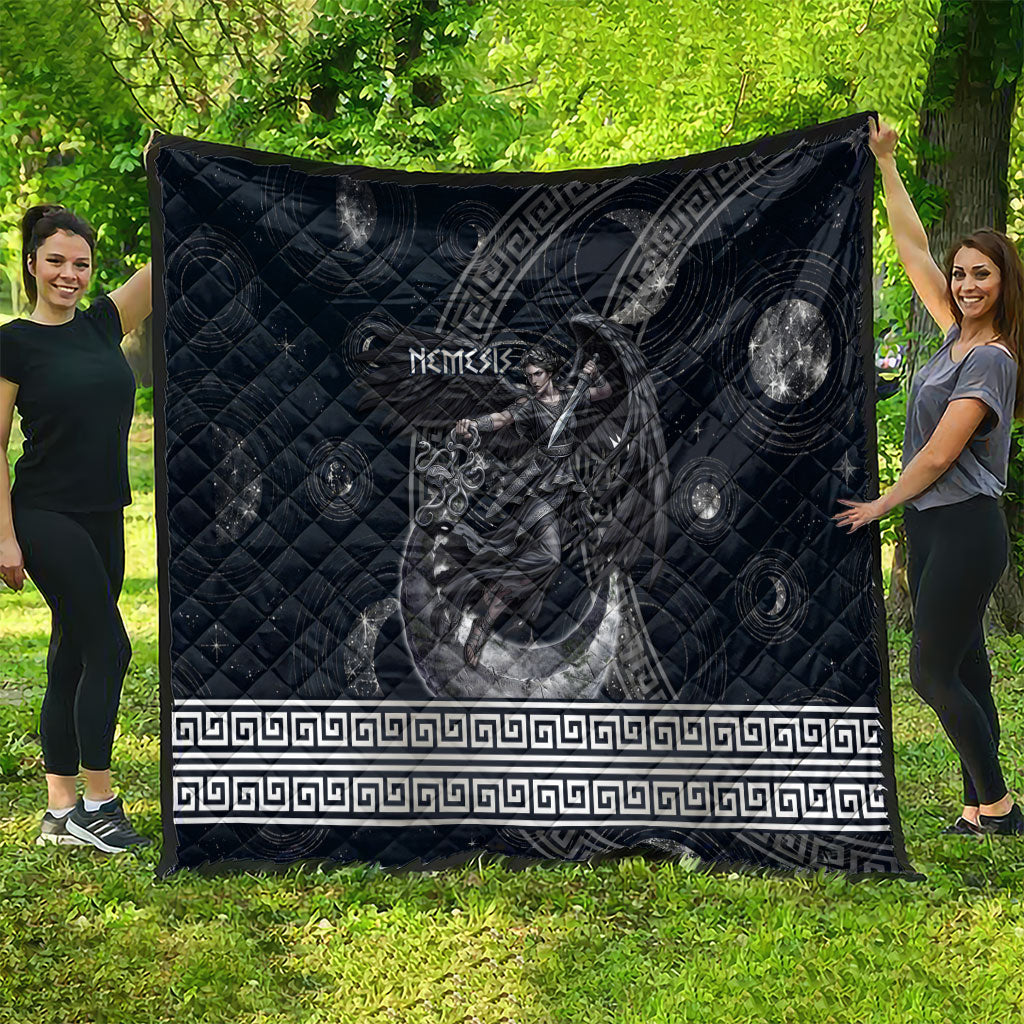 Nemesis Goddess Quilt Winged Nemesis Crescent Moon Sword Greek Key