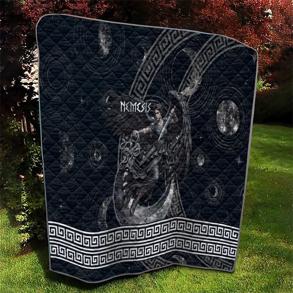 Nemesis Goddess Quilt Winged Nemesis Crescent Moon Sword Greek Key