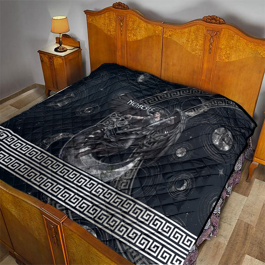 Nemesis Goddess Quilt Winged Nemesis Crescent Moon Sword Greek Key