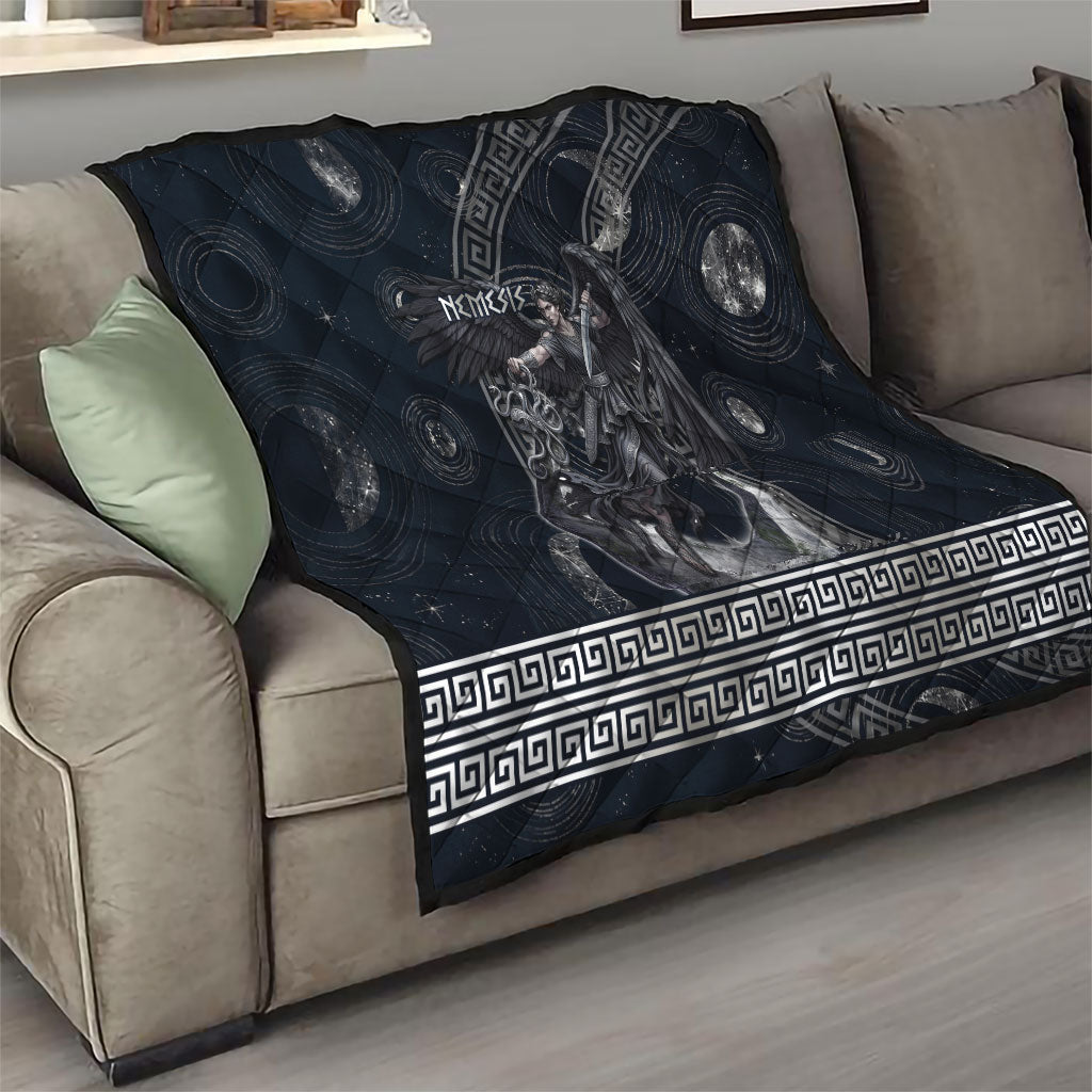 Nemesis Goddess Quilt Winged Nemesis Crescent Moon Sword Greek Key