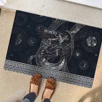 Nemesis Goddess Rubber Doormat Winged Nemesis Crescent Moon Sword Greek Key