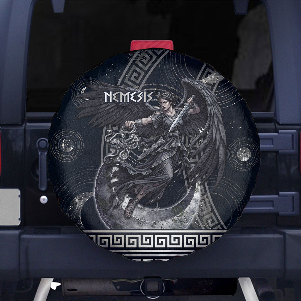 Nemesis Goddess Spare Tire Cover Winged Nemesis Crescent Moon Sword Greek Key