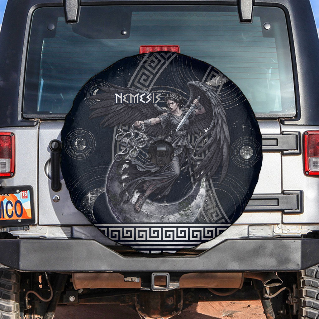 Nemesis Goddess Spare Tire Cover Winged Nemesis Crescent Moon Sword Greek Key