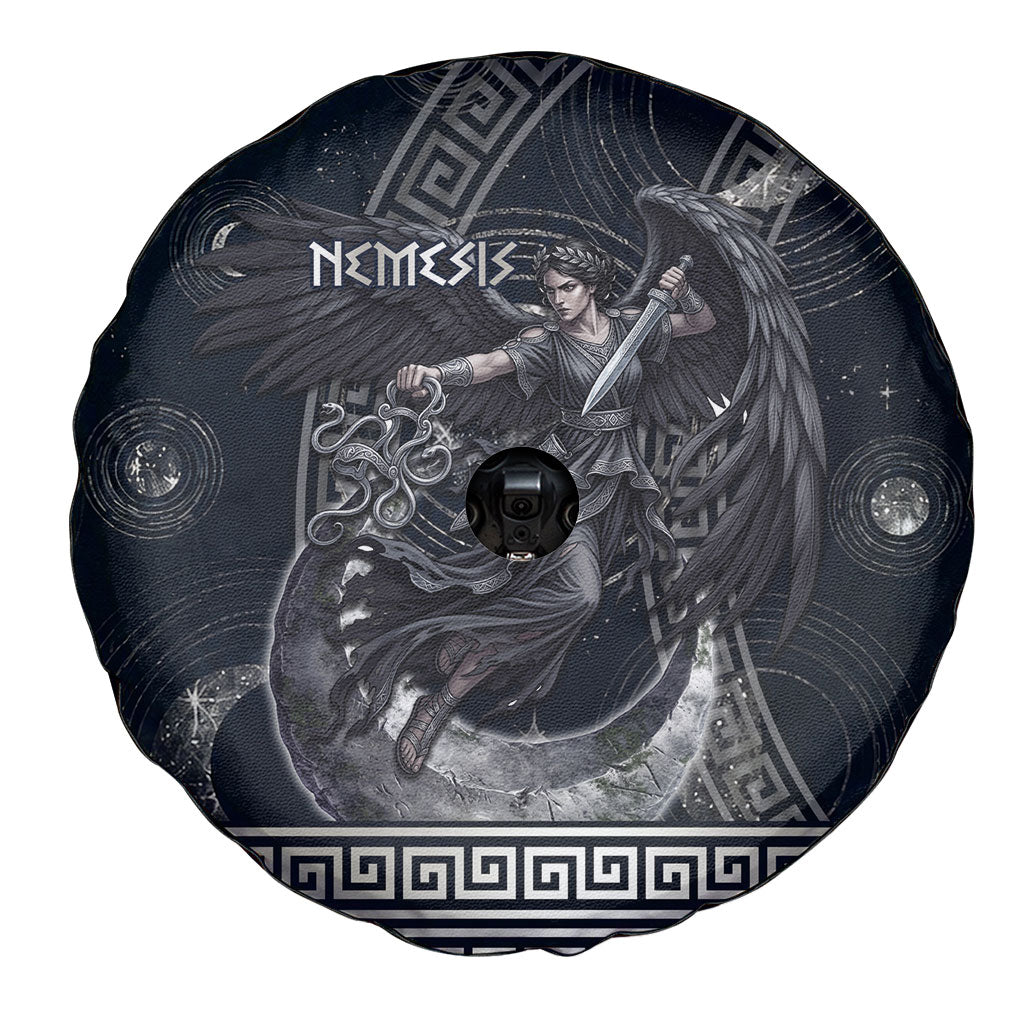 Nemesis Goddess Spare Tire Cover Winged Nemesis Crescent Moon Sword Greek Key