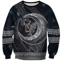 Nemesis Goddess Sweatshirt Winged Nemesis Crescent Moon Sword Greek Key