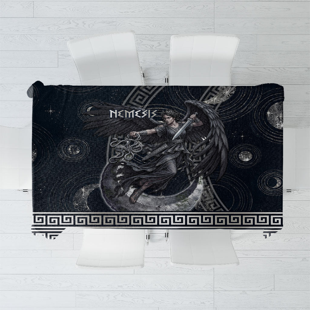 Nemesis Goddess Tablecloth Winged Nemesis Crescent Moon Sword Greek Key