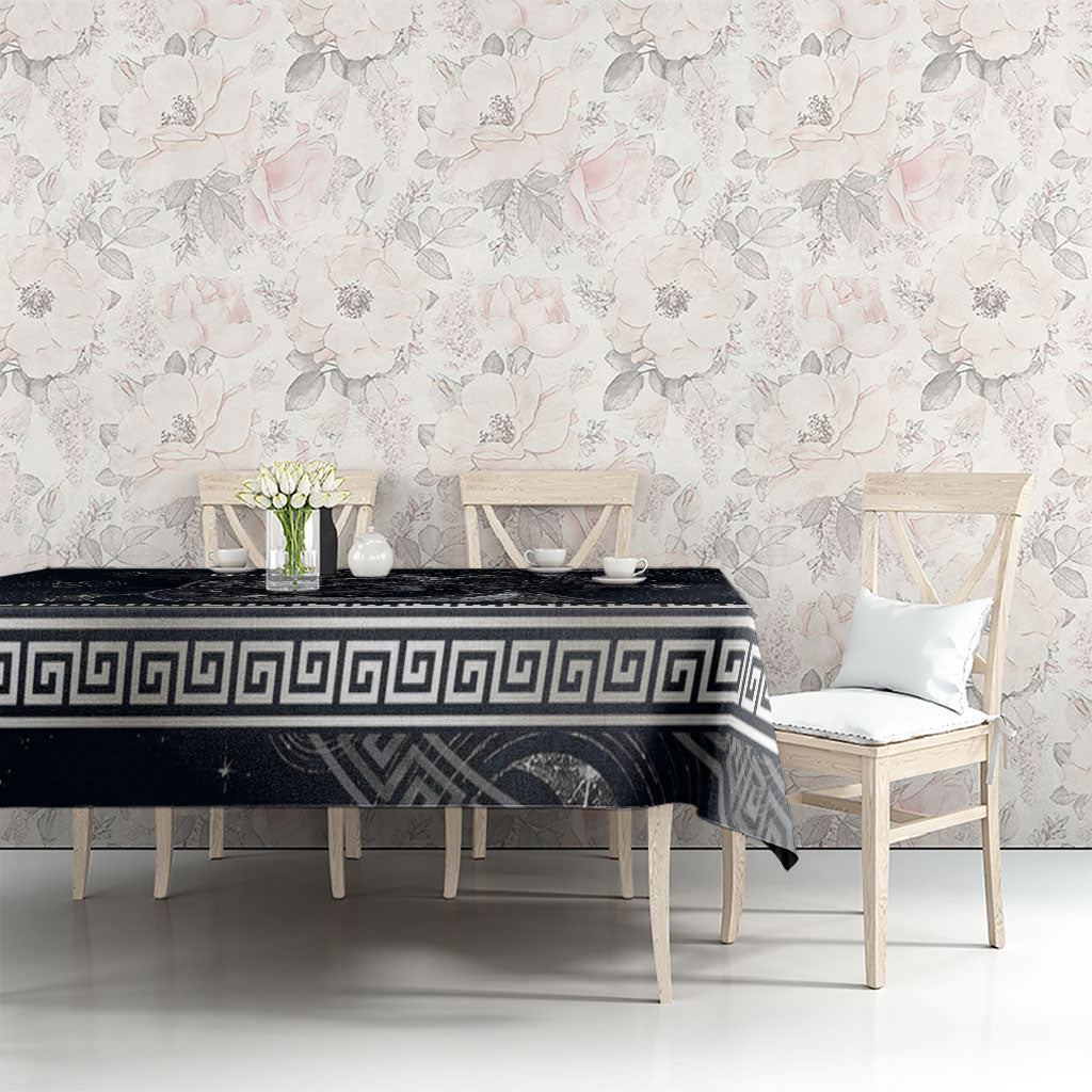 Nemesis Goddess Tablecloth Winged Nemesis Crescent Moon Sword Greek Key