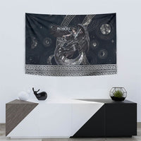 Nemesis Goddess Tapestry Winged Nemesis Crescent Moon Sword Greek Key