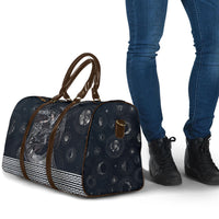 Nemesis Goddess Travel Bag Winged Nemesis Crescent Moon Sword Greek Key