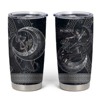 Nemesis Goddess Tumbler Cup Winged Nemesis Crescent Moon Sword Greek Key