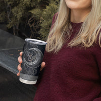 Nemesis Goddess Tumbler Cup Winged Nemesis Crescent Moon Sword Greek Key