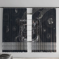Nemesis Goddess Window Curtain Winged Nemesis Crescent Moon Sword Greek Key