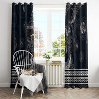 Nemesis Goddess Window Curtain Winged Nemesis Crescent Moon Sword Greek Key