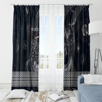 Nemesis Goddess Window Curtain Winged Nemesis Crescent Moon Sword Greek Key