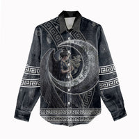 Nemesis Goddess Women Casual Shirt Winged Nemesis Crescent Moon Sword Greek Key